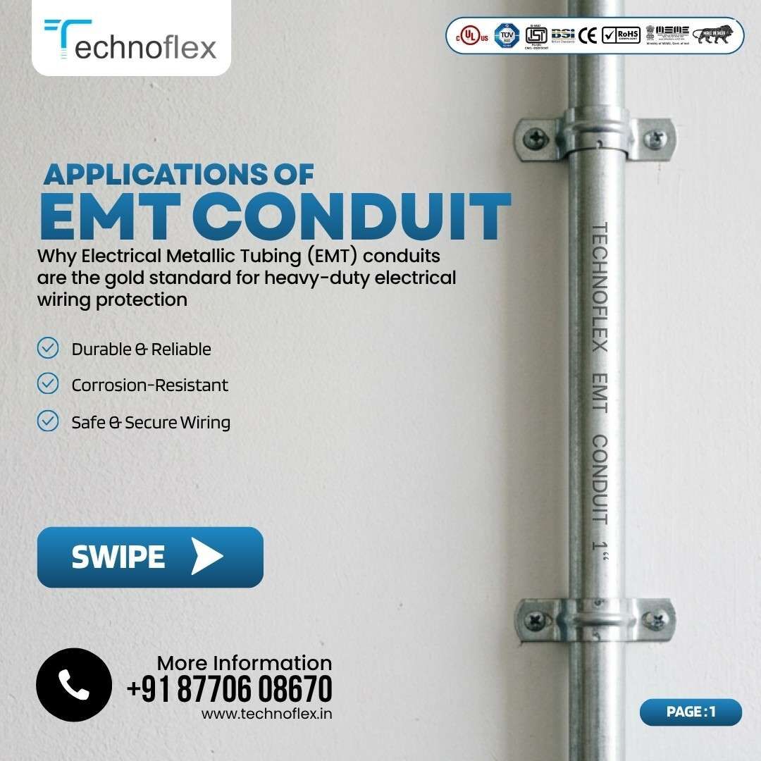 # EMT Conduit Supplier In Oman – Premium Electrical Metal Tubing By Technoflex