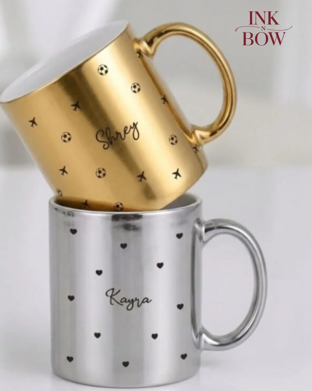 INR 599,  Custom Engraved Gift Buy Personalized Metallic Mug Online - Ink N Bow photo 1