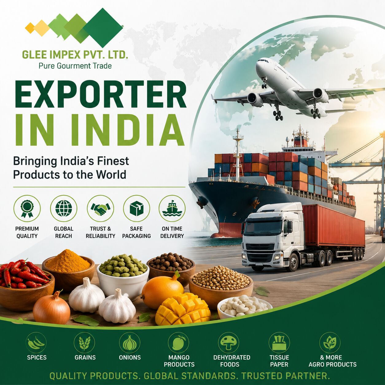 Exporter In India: Reliable Indian Exporter For Global Trade | Glee Impex