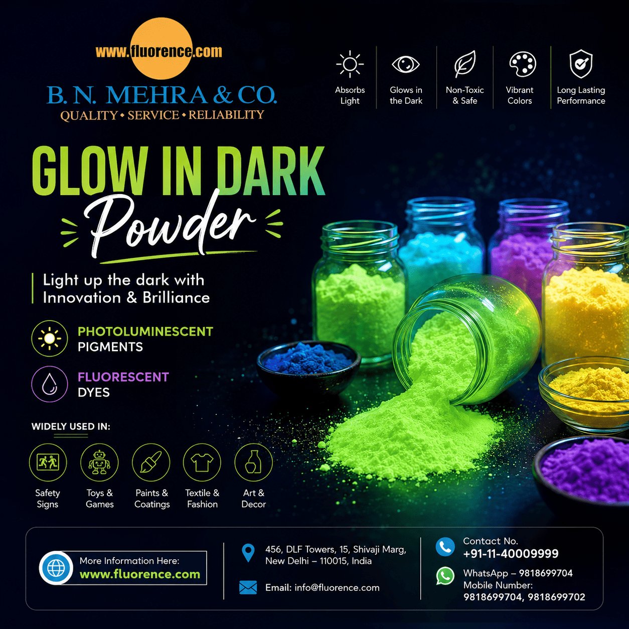 Glow in Dark Powder Available in New Delhi