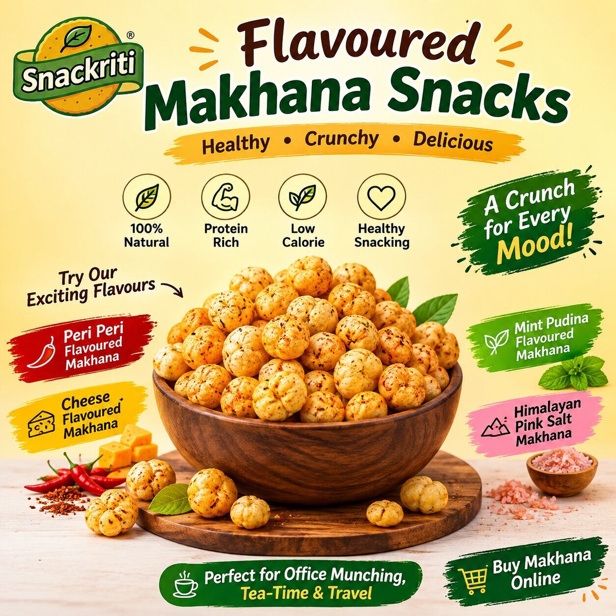 Flavoured Makhana Snacks: Healthy, Crunchy & Delicious Snacking Options