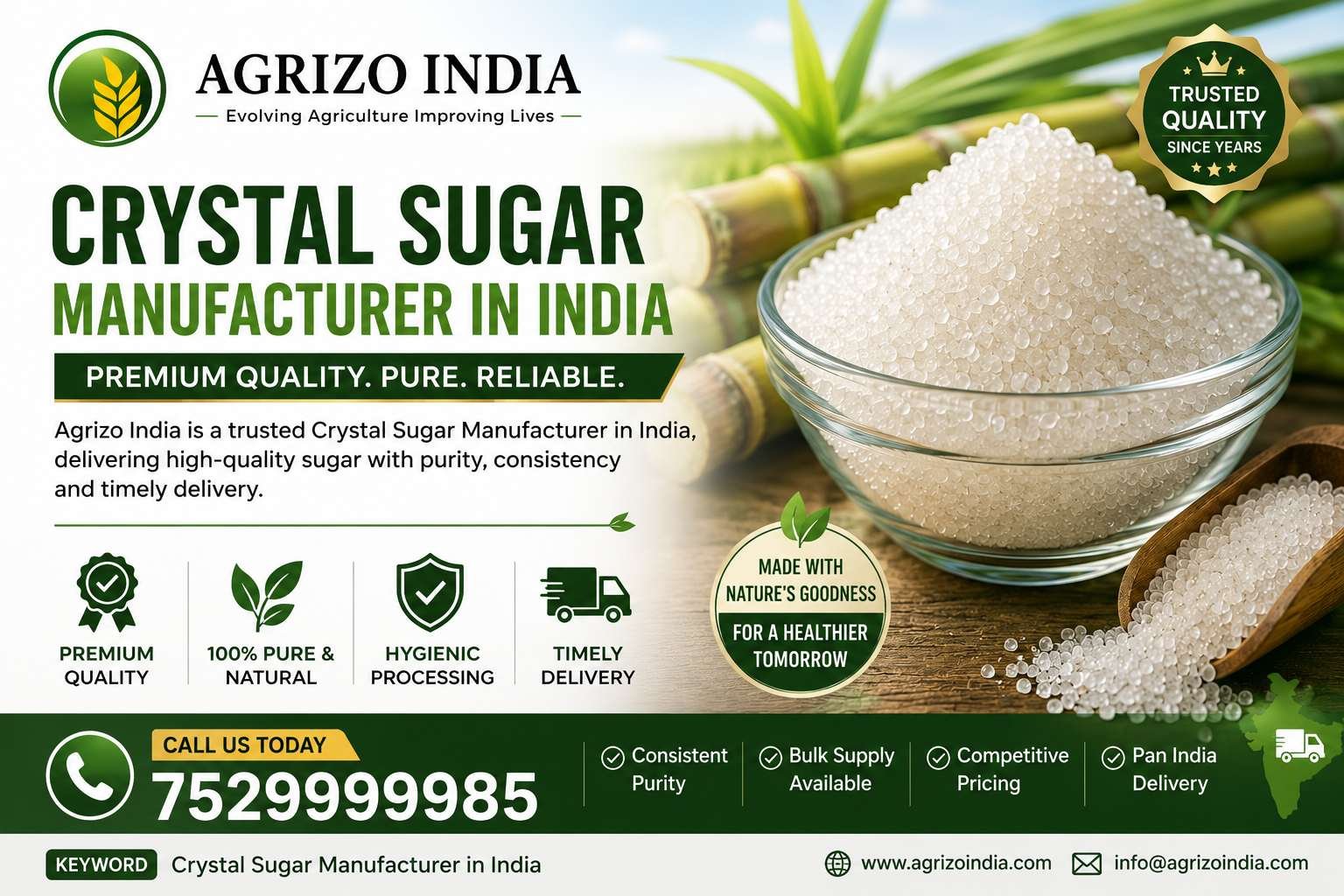 How Does a Crystal Sugar Manufacturer in India Support Food Industries?