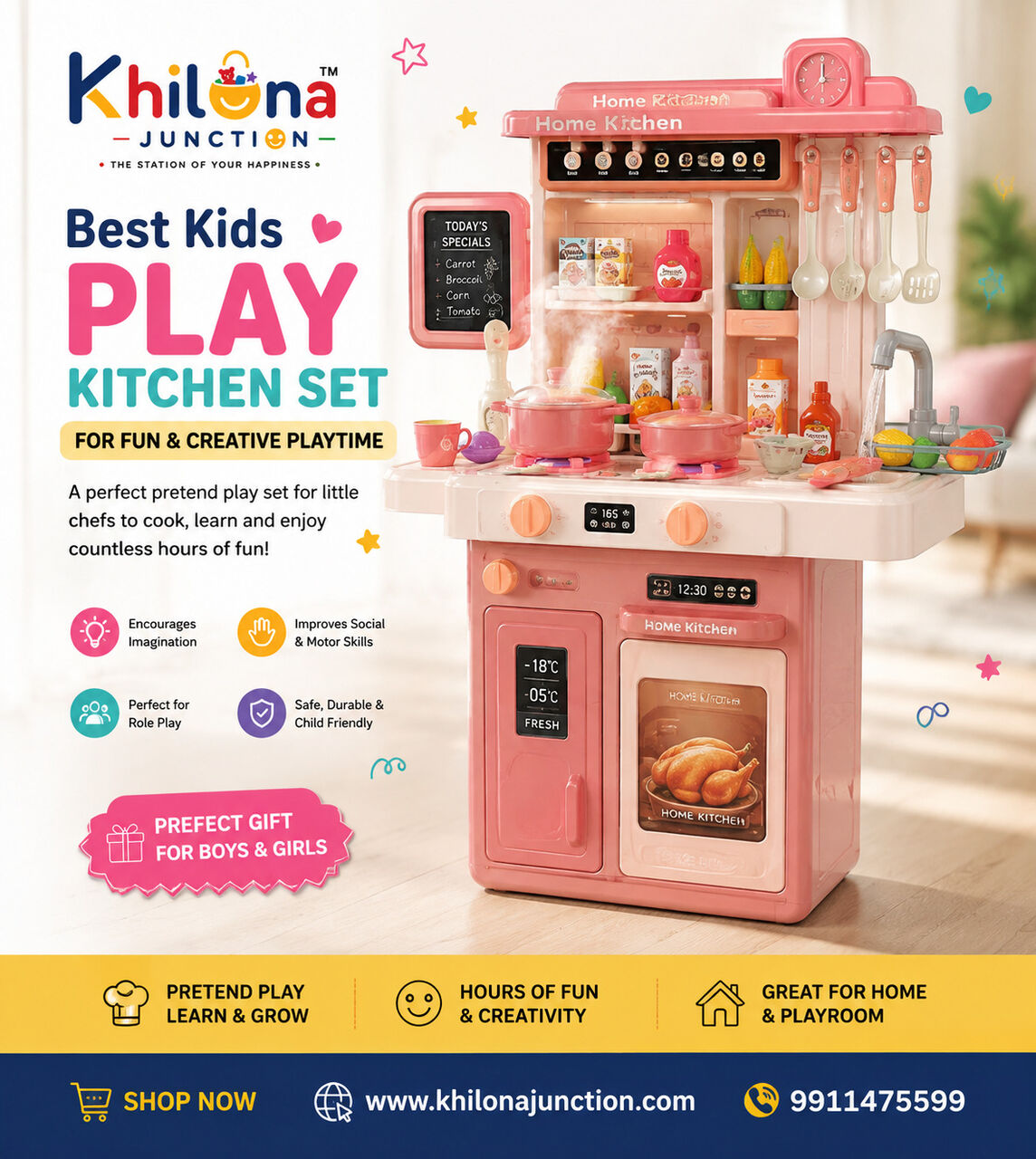 INR 499,  Best Kids Play Kitchen Set For Fun & Creative Playtime photo 1