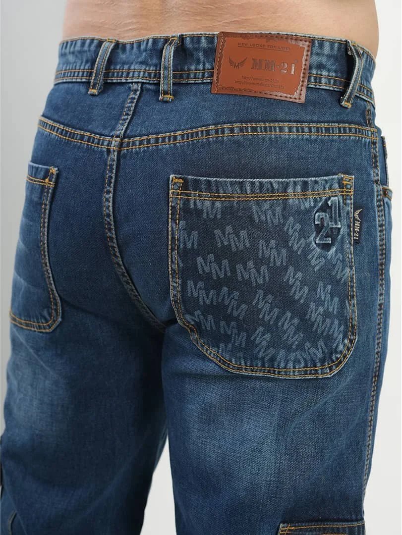 Buy Wholesale Men's Loose Fit Denim Cargo Jeans – Mala Merchant Ahmedabad photo 3