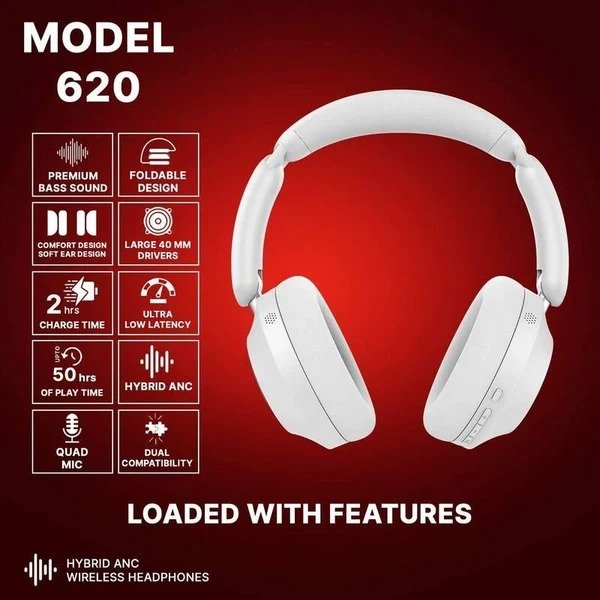 Kyptec LifeStyle® 620 Foldable Hybrid ANC Headphones