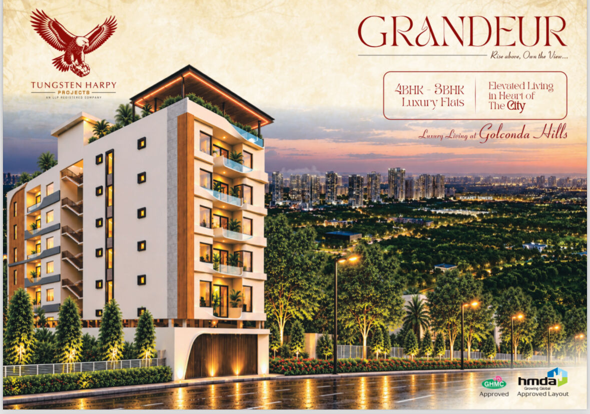 3 BR,  1675 Sq. Feet,  Premium 3 & 4 BHK Luxury Apartments For Sale In Golconda Hills, Alkapur photo 1