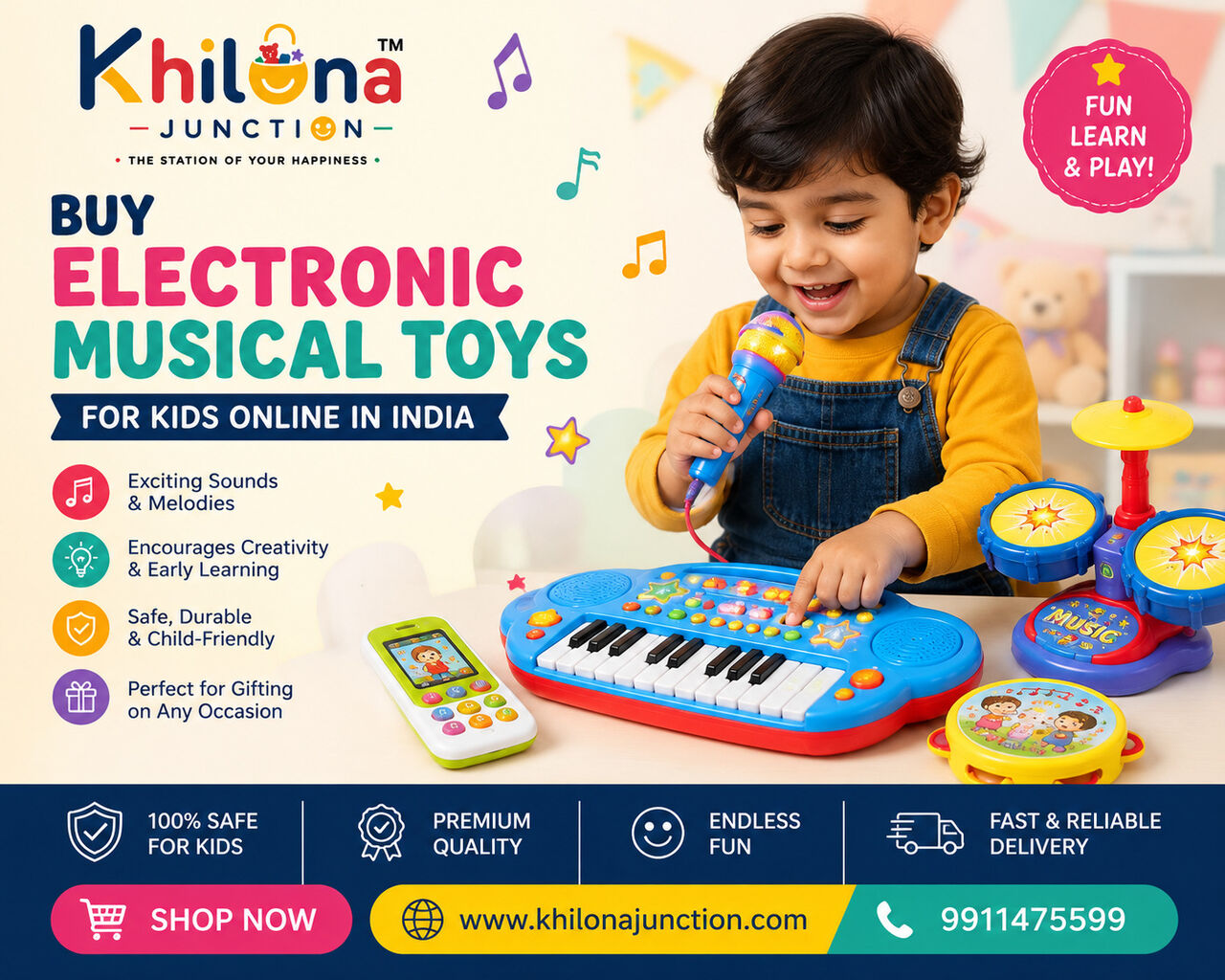 INR 599,  Buy Electronic Musical Toys For Kids Online In India