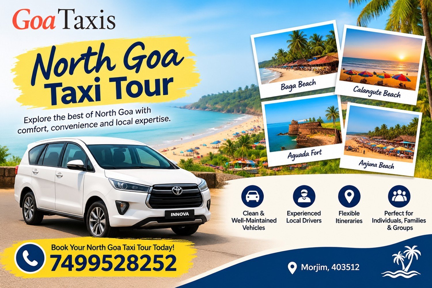 Plan a Comfortable Trip with a North Goa Taxi Tour
