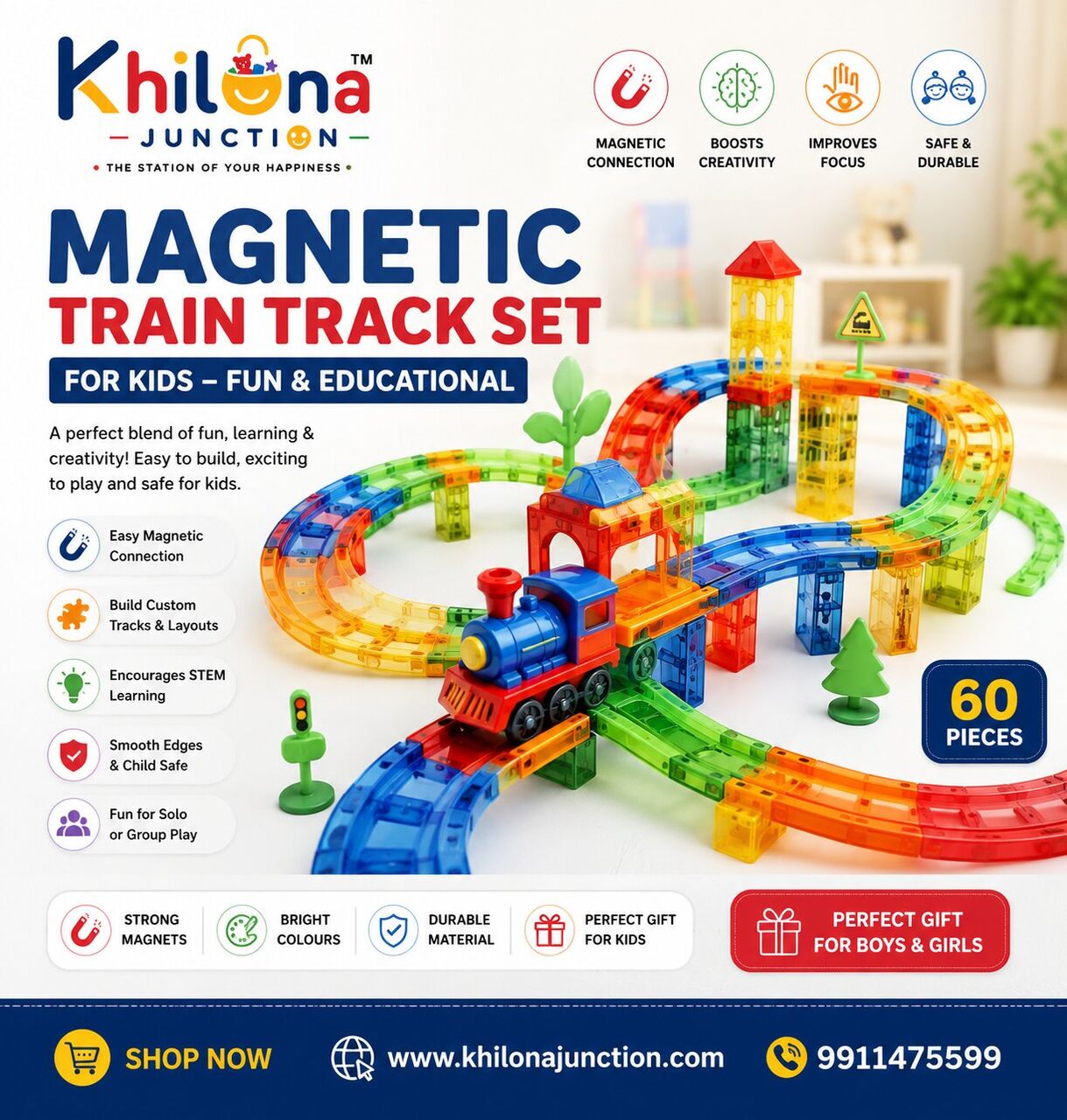 INR 1450,  Magnetic Train Track Set For Kids – Fun & Educational photo 1