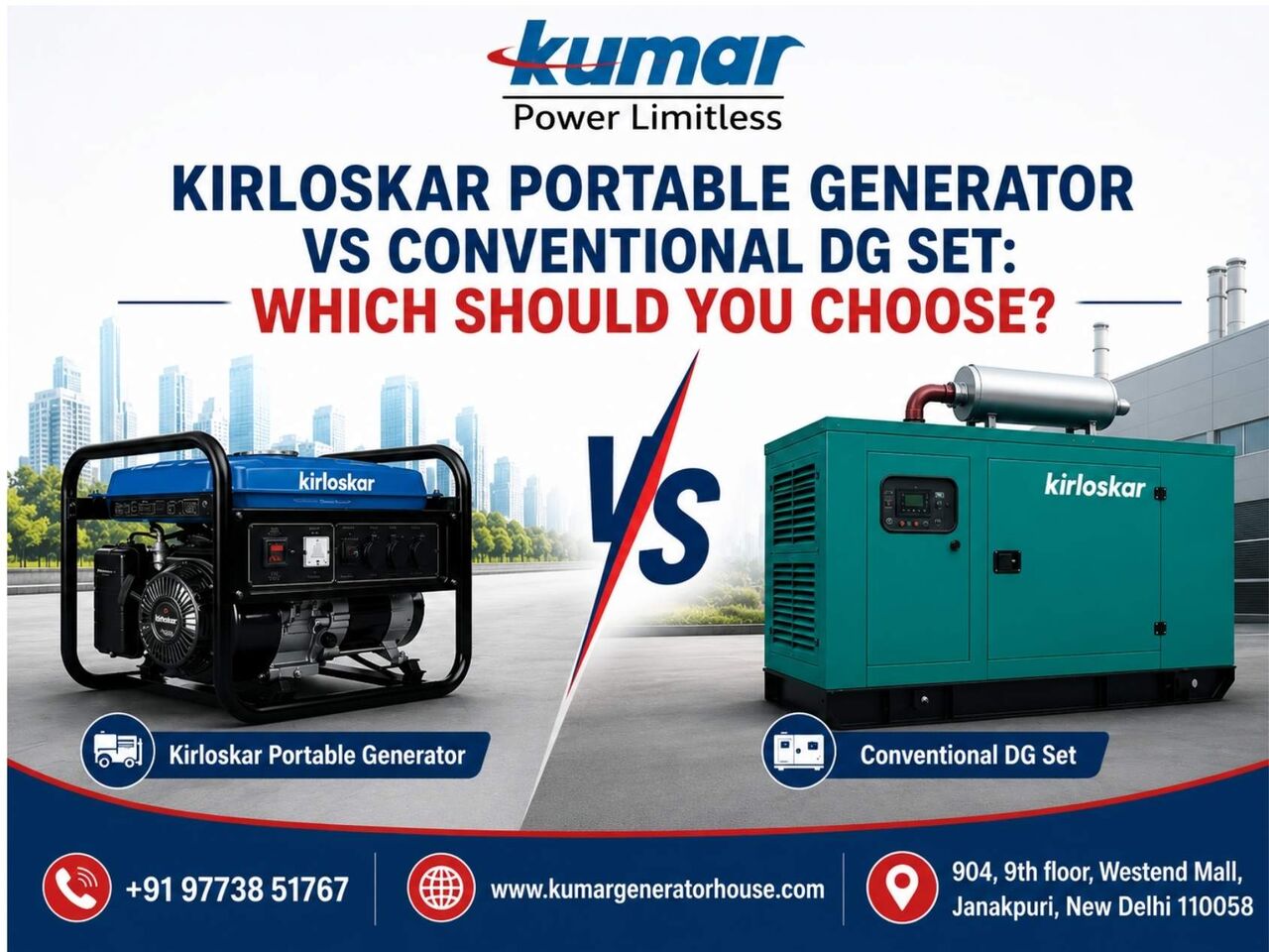 How To Choose The Right Kirloskar Portable Generator