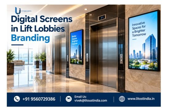 Digital Screens in Lift Lobbies Branding | Litoust India