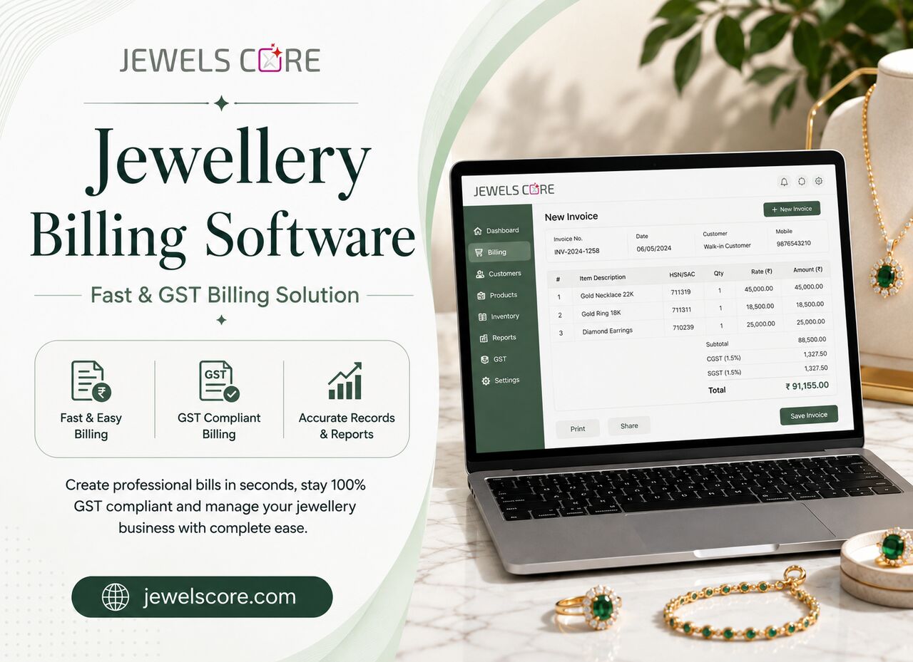 INR 400000,  Best Jewellery Billing Software For GST, Barcode & Retail Billing | Jewels Core
