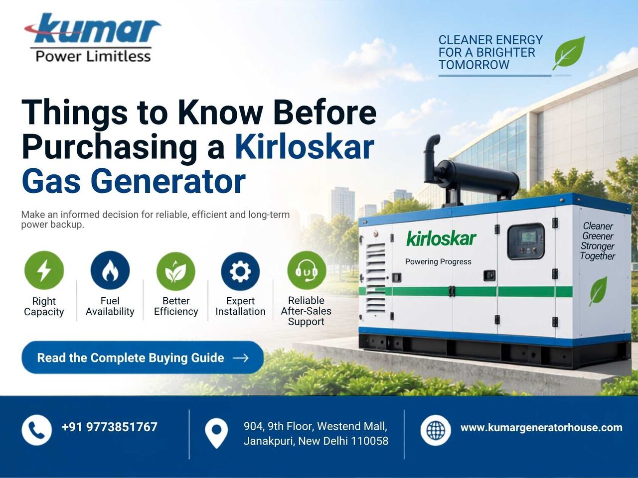 Choose The Right Kirloskar Gas Generator For Your Power Needs