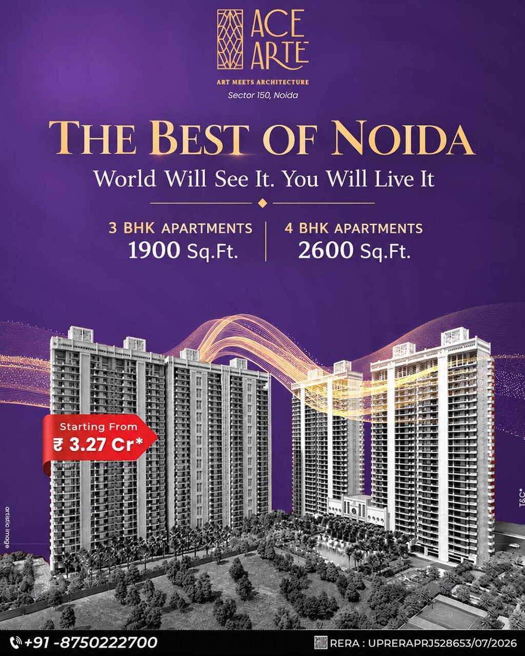 INR 32/month,  4 BR,  2600 Sq. Feet,  Ace Arte Apartments In Noida photo 1