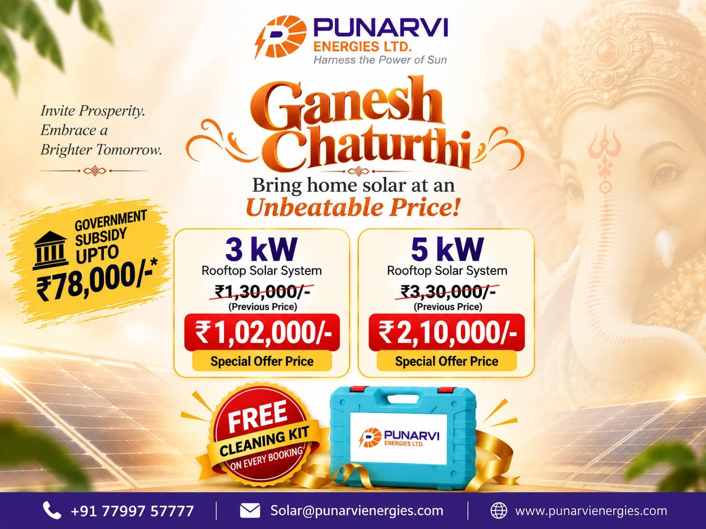 Ganesh Chaturthi Solar Offer – 3 kW & 5 kW Rooftop Solar photo 1