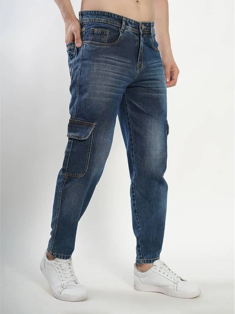 Buy Wholesale Men's Loose Fit Denim Cargo Jeans – Mala Merchant Ahmedabad photo 6