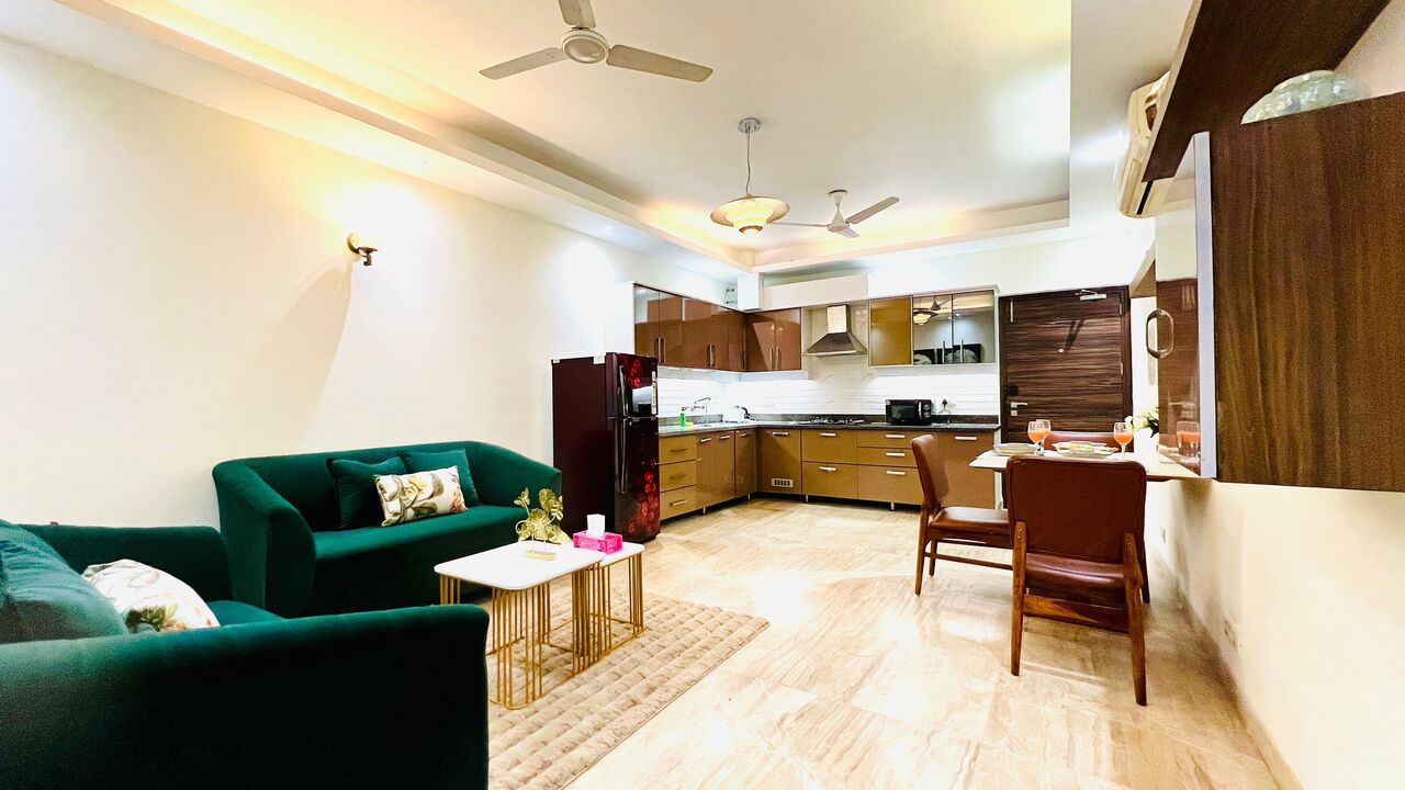 INR 13997/day,  2 BR,  1200 Sq. Feet,  Modern 2BHK - New Friends Colony - Balcony, Parking photo 1