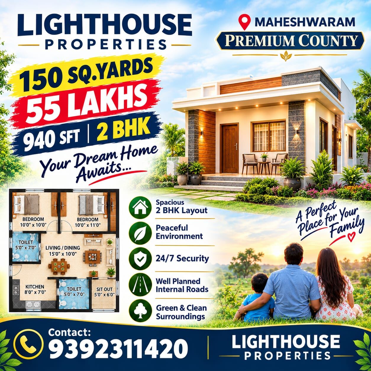 INR 22000,  183 Sq. Yard,  *PREMIUM COUNTY@MAHESHWARM*
