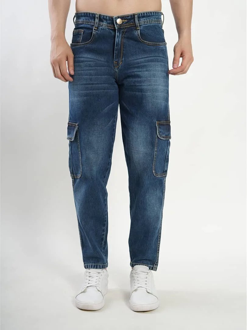 Buy Wholesale Men's Loose Fit Denim Cargo Jeans – Mala Merchant Ahmedabad photo 7