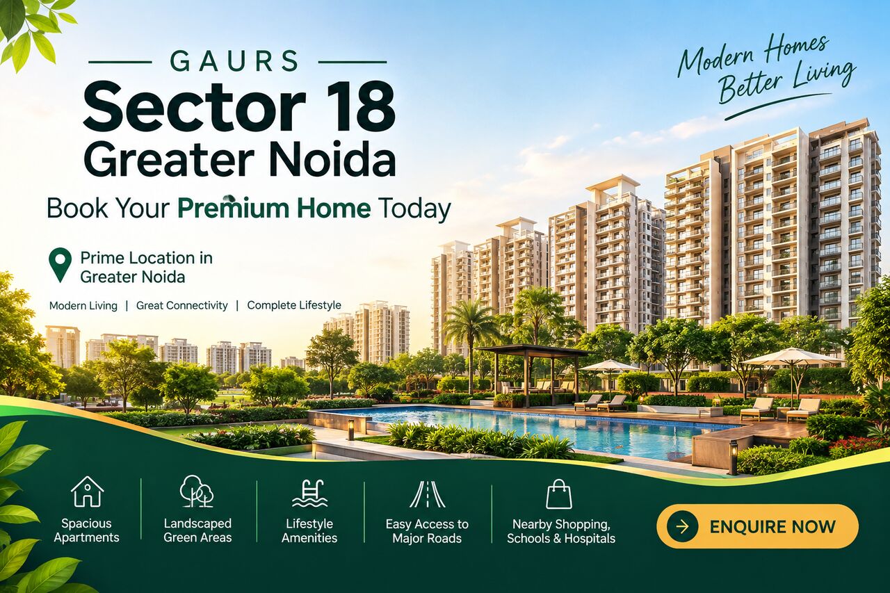 Furnished,  4 BR,  Gaurs Sector 18 Greater Noida – Book Your Premium Home Today