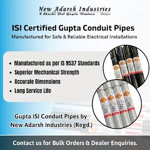 ISI Certified Gupta Conduit Pipes For Safe & Reliable Electrical Installations