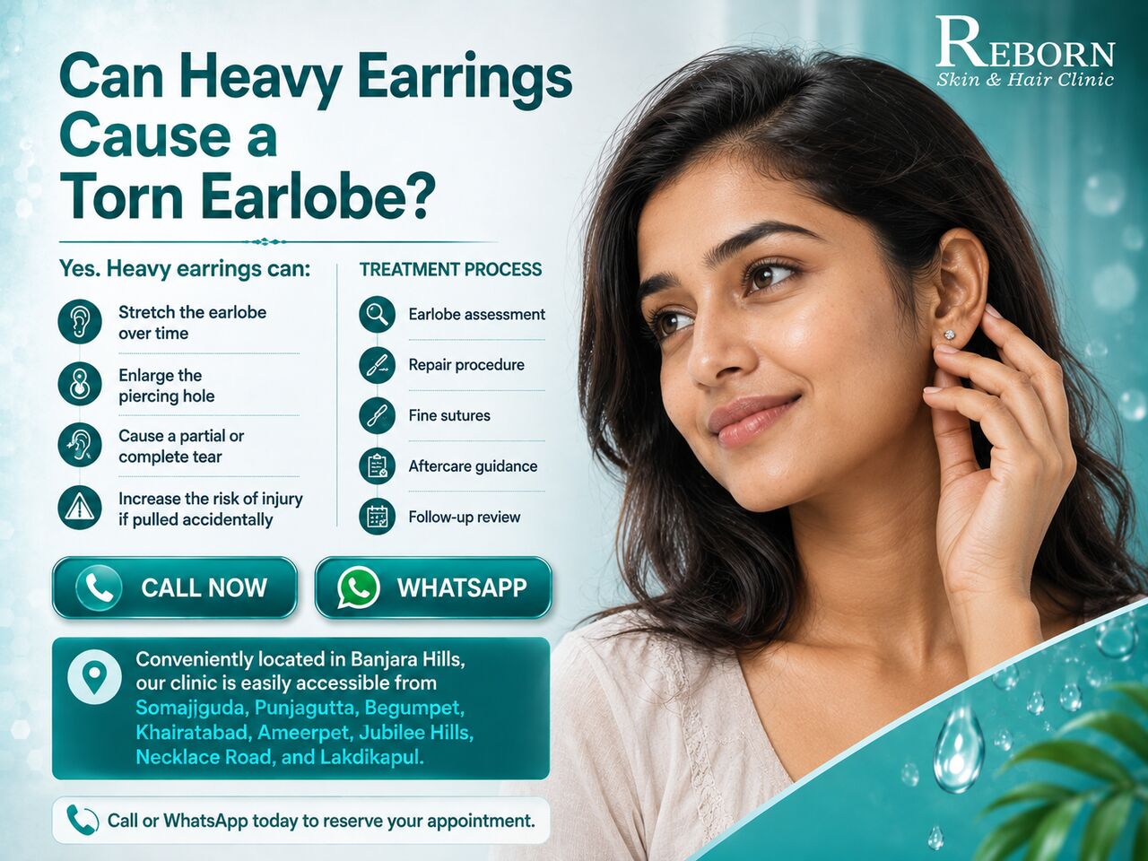 INR 3000,  Torn Earlobe? Explore Earlobe Repair Treatment In Banjara Hills