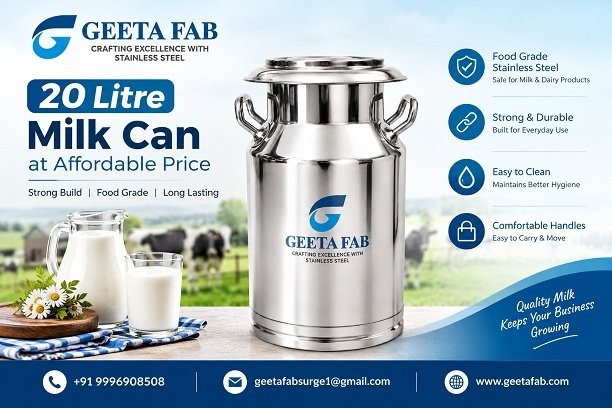 20 Litre Milk Can at Reasonable Prices | Geeta Fab photo 1
