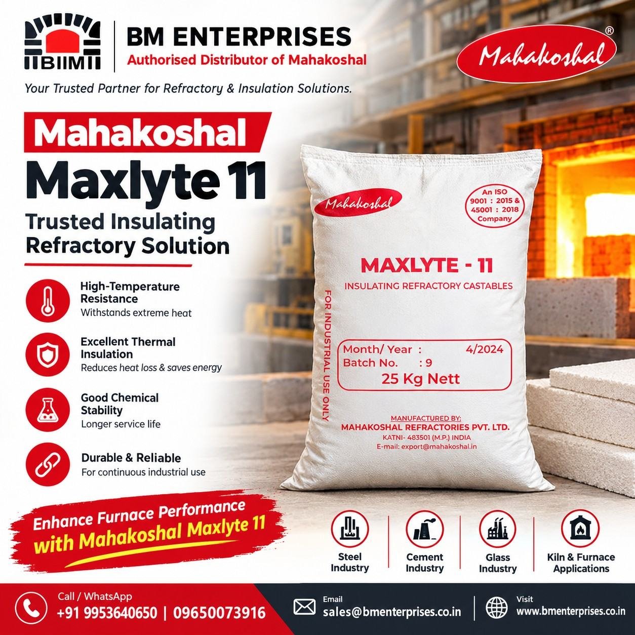 Mahakoshal Maxlyte 11 trusted insulating refractory solution photo 1