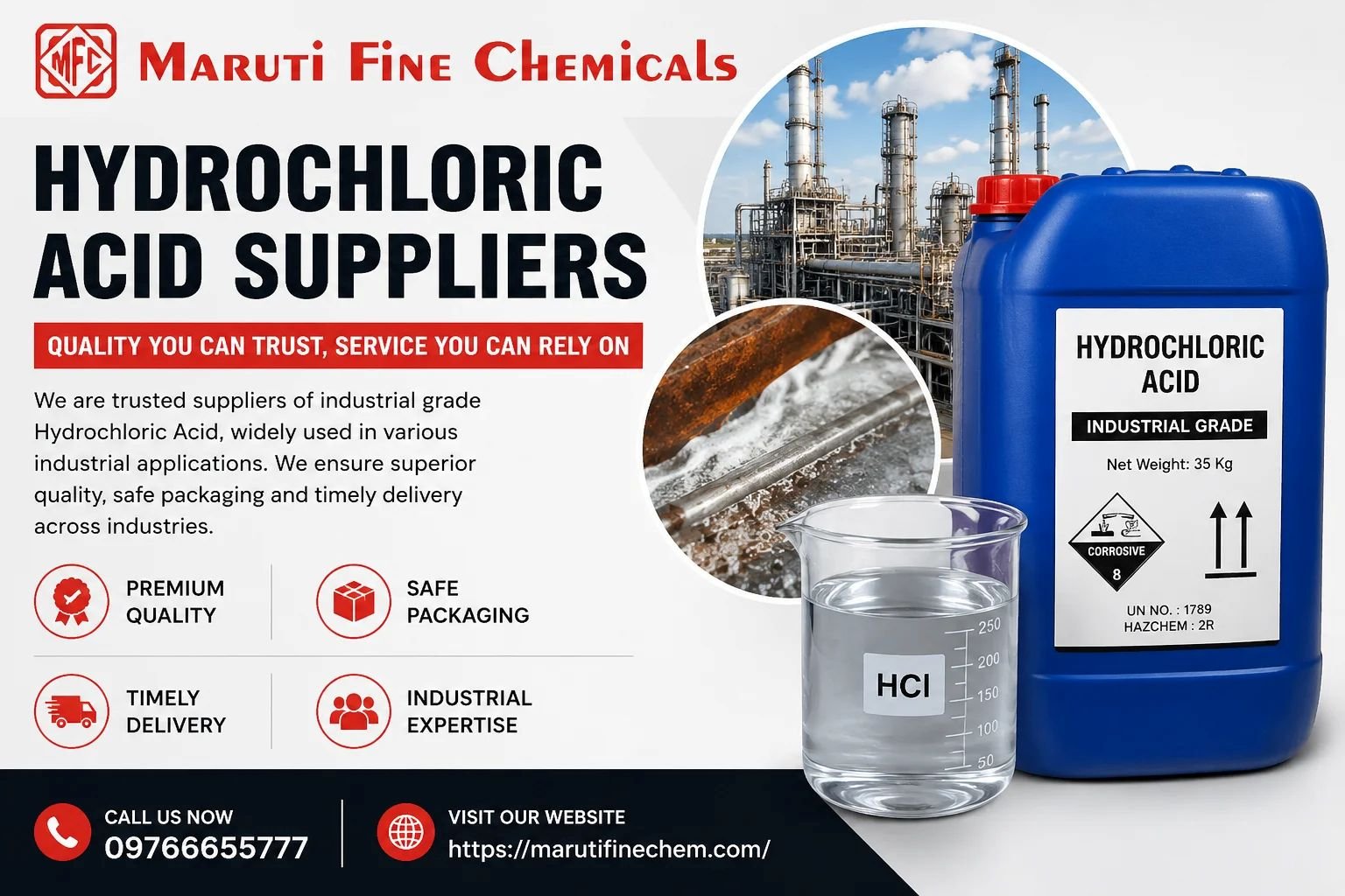 Buy Hydrochloric Acid from Maruti Fine Chemicals