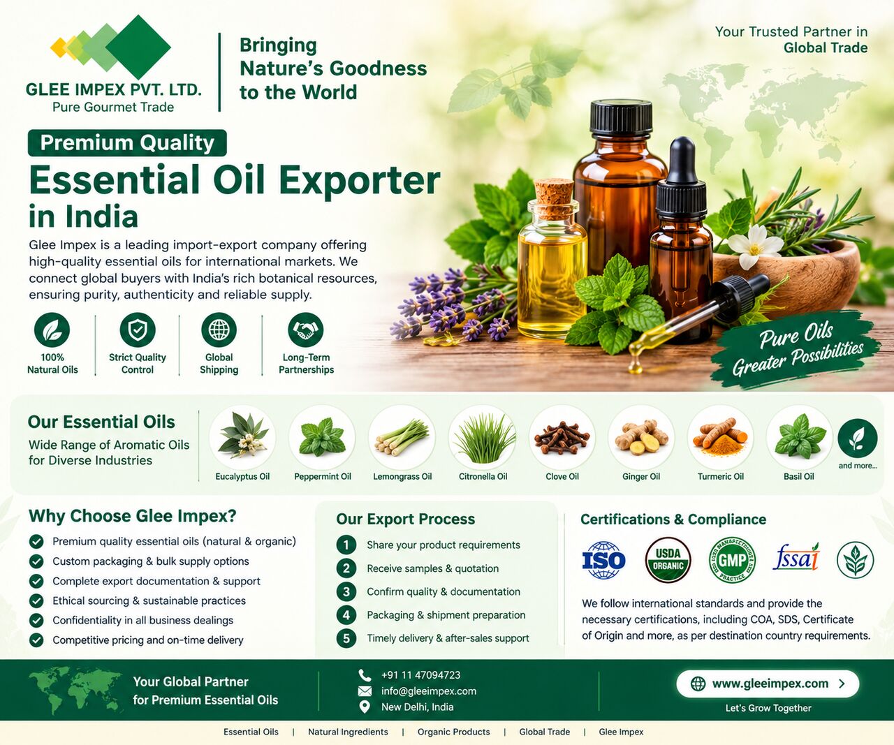 Premium Quality Essential Oil Exporter In India – Glee Impex photo 1