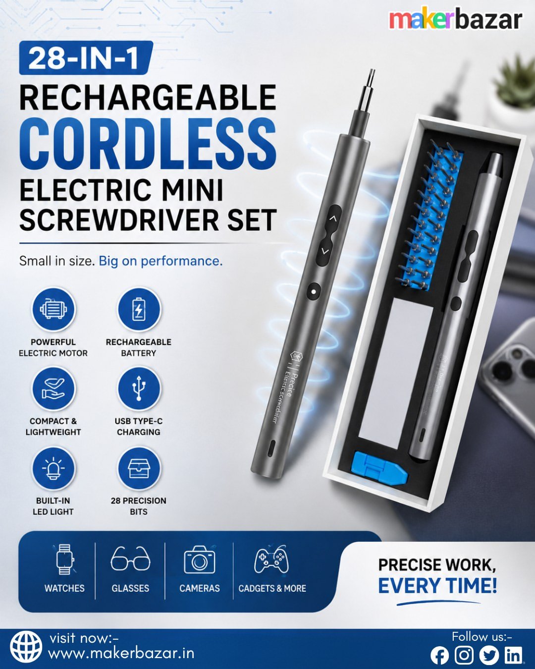 28-in-1 Rechargeable Electric Screwdriver for Easy Repairs photo 1