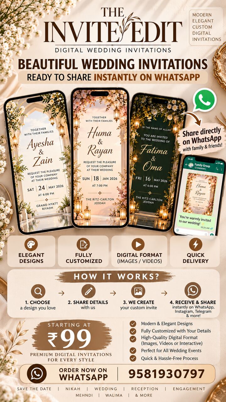 💍 Beautiful Digital Wedding Invitations Just ₹99! photo 1