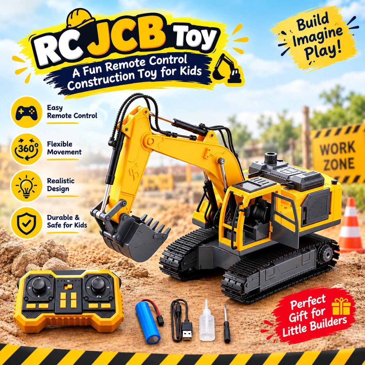 INR 2211,  RC JCB Toy – A Fun Remote Control Construction Toy For Kids photo 1